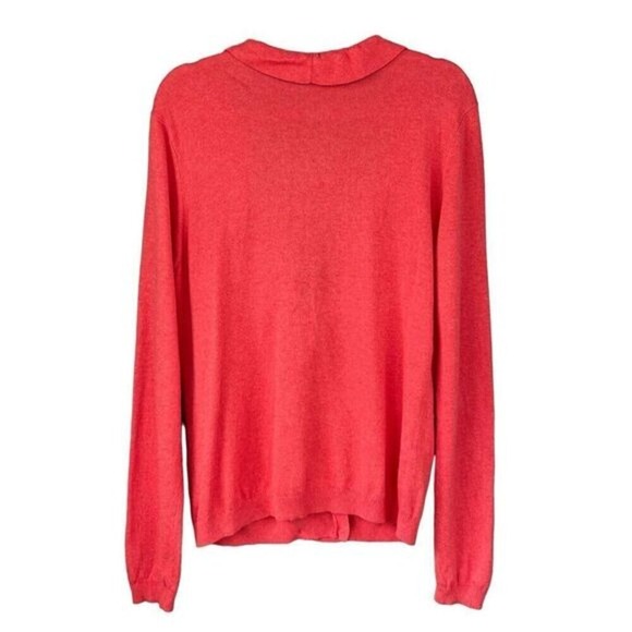 S3 Y2K VTG Banana Republic Coral Ruffle Cardigan Sweater Romantic Size L - Picture 6 of 7